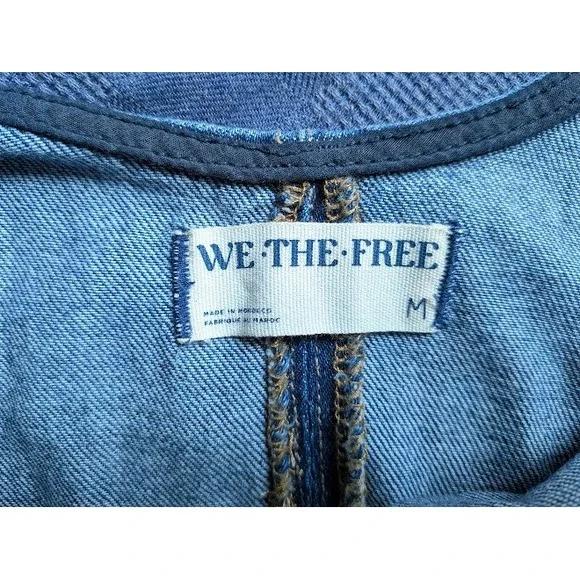 We The Free High Roller Denim Overalls Womens M Boho Relaxed Comfy Jumpsuit Cute - Picture 8 of 12